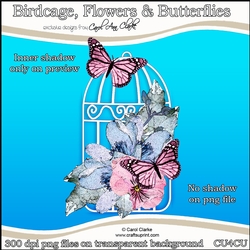 Birdcage, Flowers & Butterflies - CU4CU Digital Clip Art Set