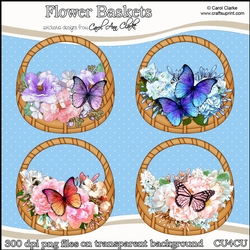 Flower Baskets- CU4CU Digital Clip Art Set