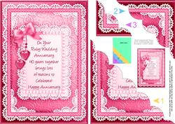 A5 Ruby Wedding Quick Card Scalloped Corner Side Stacker