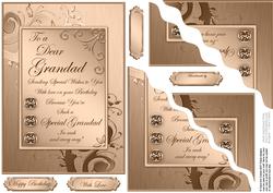 Grandad Birthday Metallic Greeting Corner Side Stacker