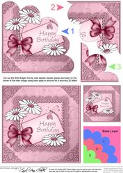 Daisies on Metallic Lace Shell Edged Corner Side Stacker
