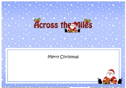 Large DL Merry Christmas ACROSS THE MILES insert with Santa 3D decoupage