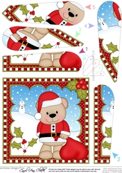Christmas Fan Pyramage Topper - Cute Little Livvy Bear