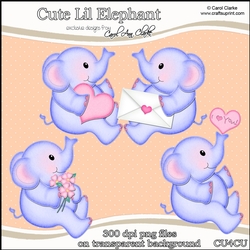 Cute Lil Elephant - CU4CU Digital Clip Art Set