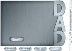 5 x 7 Elegant Metallic Dad Shaped Card