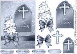 5 x 7 with Sympathy Metallic Greeting Quick Card 3D Decoupag