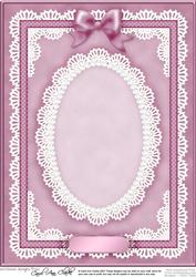 A4 Pearls, Lace and Ribbon Plain Card Base