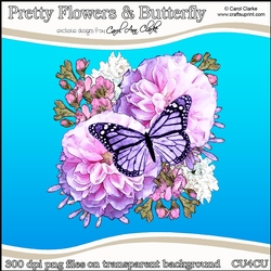 Pretty Flowers & Butterfly - CU4CU Digital Clip Art Set