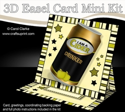 3D Easel Card Mini Kit - Beer Can - I am a Cider Drinker