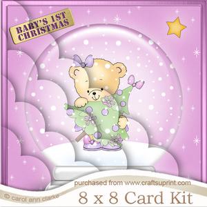 8 x 8 Rosie's Xmas Tree Snowglobe Kit with Scalloped Corners