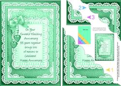 A5 Emerald Wedding Quick Card Scalloped Corner Side Stacker