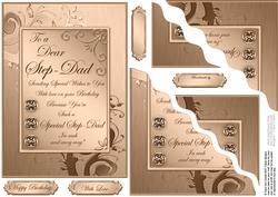 Step Dad Birthday Metallic Greeting Corner Side Stacker