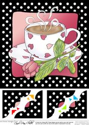 Coffee Time 8 x 8 Scalloped Corner Topper