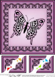 Big Butterfly 8 x 8 Scalloped Corner Topper