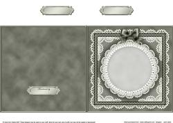 Square Pearls, Lace and Ribbon Plain Card Base Portrait Form