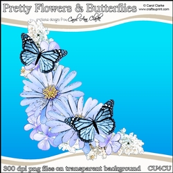 Pretty Flowers & Butterflies - CU4CU Digital Clip Art Set