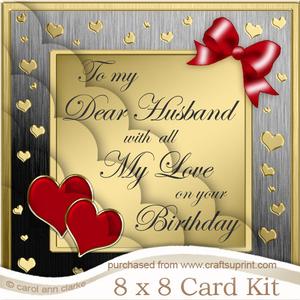 8 x 8 Husband Birthday Kit with Scalloped Corners