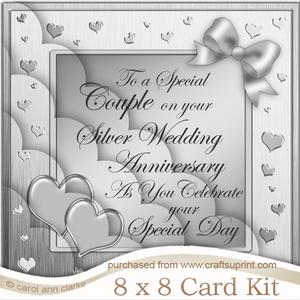 8 x 8 Silver Wedding Anniversary Kit with Scalloped Corners