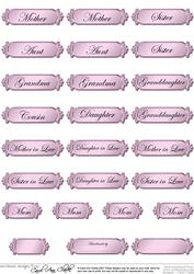 Female Metallic Relations Greetings Text Plates