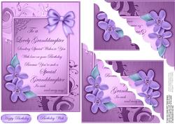 Granddaughter Birthday Quick Card Corner Side Stacker