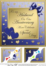 Husband Anniversary 8 x 8 Scalloped Corner Topper