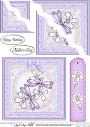 Dreamy Dragonflies Quick Card Wavy Corner Side Stacker Toppe