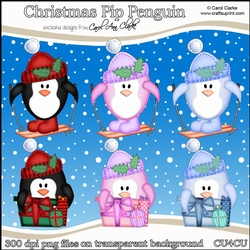 Christmas Pip Penguin - CU4CU Digital Clip Art Set