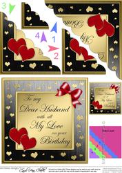 Husband Birthday with Scallop Corner Side Stacker Topper