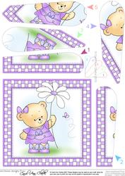 Rosie's Flower Quick Card with Fan Pyramage Topper