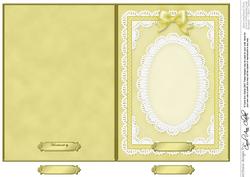 5 x 7 Pearls, Lace and Ribbon Plain Card Base