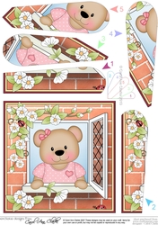 Fan Pyramage Topper - Through the Window - Livvy Bear