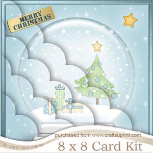 8 x 8 Christmas Tree Snowglobe Kit with Scalloped Corners
