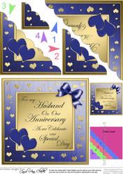Husband Anniversary Scallop Corner Side Stacker Topper