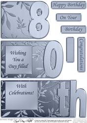80th Elegant Metallic Book Sheet
