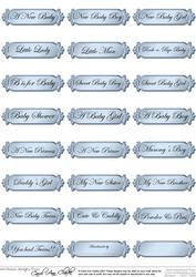 Metallic Baby Greetings Text Plates