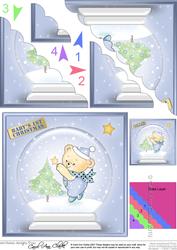 Baby Boy's 1st Xmas Snowglobe Scallop Corner Side Stacker