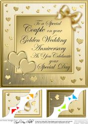 Golden Wedding Anniversary 8 x 8 Scalloped Corner Topper