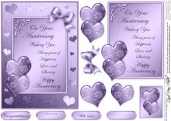 Elegant Romance Anniversary Quick Card with 3D Decoupage