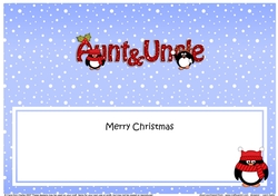 Large DL Merry Christmas AUNT & UNCLE insert
