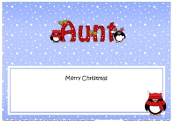 Large DL Merry Christmas AUNT insert