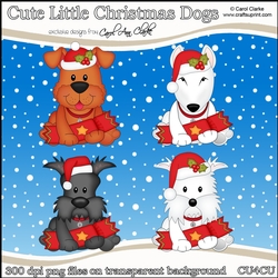 Cute Little Christmas Dogs - CU4CU Digital Clip Art Set