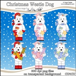 Christmas Westie Dogs - CU4CU Digital Clip Art Set