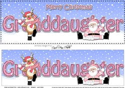 Large DL Merry Christmas GRANDDAUGHTER with Santa & Rudolph insert