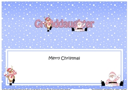 Large DL Merry Christmas GRANDDAUGHTER with Santa & Rudolph insert