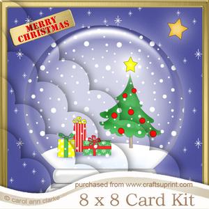 8 x 8 Xmas Tree Snowglobe Kit with Scalloped Corners