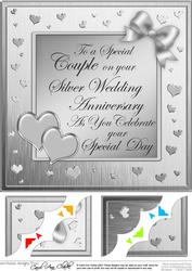 Silver Wedding Anniversary 8 x 8 Scalloped Corner Topper