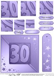 30th Metallic Age Quick Card with Twisted Pyramage