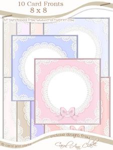 8 x 8 Pearls and Lace Card Fronts Kit