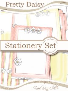 Pretty Daisy Stationery Set in Orange and Lemon