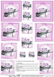Flower Filled Wheelbarrow Twisted Pyramage Sheet